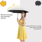 BAODINI Small UV Protection Travel Umbrella Compact for Rain and Sun UPF 50+ Windproof Portable 42 inch Umbrella for Women and Men