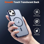 SUPFINE Magnetic for iPhone 15 Case (Compatible with MagSafe) (Military Grade Drop Protection) Slim Translucent Matte Shockproof with Anti-Fingerprint Phone Case, Navy Blue