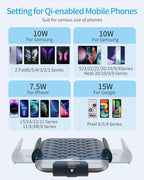 Wireless Car Charger for Samsung Galaxy Z Fold 7/6/5/4/3, Dual Coils，Fast Charging Phone Car Mount for Christmas, Auto-Clamping Air Vent Dashboard Car Phone Holder for Galaxy Z Fold/Note