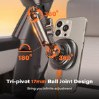 A2C Qi2 15W Wireless Charger for MagSafe Car Mount Charger Magnetic Suction Cup Phone Holder Windshield/Dashboard for iPhone 17/16/15/14/13/12, Aluminum Alloy Arm, for Jeep Wrangler, F150