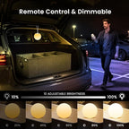 MIU COLOR Collapsible Car Trunk Organizer with 3-inch Rechargeable LED Ball Light Set for SUV, Sedan, Van, Camping, Party, Home Storage, Car Accessories for Men, Women, Color Glow Birthday Day Gifts