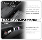 2PCS Car Seat Gap Filler Organizer,Multi-Purpose Car Seat Gap Fillers with Seats Belt Holes & Phone Holder,Universal Console Catcher Between Seats Cars Interior Accessories