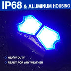 Led Rock Lights Blue 4 Pods 18LEDs 210 Degree Wide Angle IP68 Waterproof Aluminum Housing Underglow Underbody Lights 12V 24V for Truck UTV ATV Camper (4 Pods, Blue)