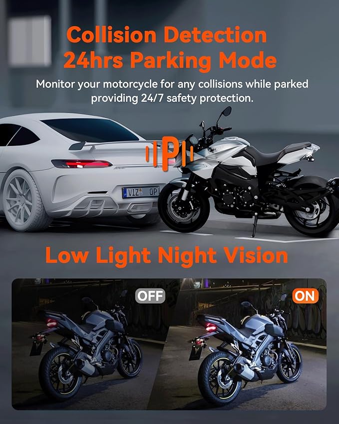 Vantrue F1 Motorcycle 4K Dash Cam Front and Rear, 4K + 1080P Motorcycle Camera, Full Body IP67 Waterproof, GPS Wi-Fi, 160° Wide Angle, Wired Remote, Night Vision, G-Sensor (Renewed)