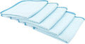 The Rag Company - Dry Me A River - Professional Korean 70/30 Blend Microfiber Waffle-Weave Drying & Detailing Towels, Soft Suede Edges, 390gsm, 16in x 16in, Light Blue (5-Pack)
