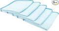 The Rag Company - Dry Me A River - Professional Korean 70/30 Blend Microfiber Waffle-Weave Drying & Detailing Towels, Soft Suede Edges, 390gsm, 16in x 16in, Light Blue (5-Pack)