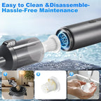 Cordless Handheld Vacuum for Car & Home - 16000pa Powerful Suction, Rechargeable, Lightweight, with Storage Bag, Ideal for Pet Hair/Car Detailing/Sofa （Grey）