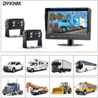 Ultimate 9" AHD IPS Monitor 1080P HD DVR Recording Dual Split Backup Camera Complete Kit for Car Truck RV IP69 Waterproof Camera Sharp Rear View Split Image Included 32G SD Card Easy DIY Install