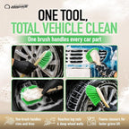 Nanoskin Pro-Grade 8.5" Car Detailing Brush - Durable Green Polystyrene Flagged Bristles, Acid Resistant, Gentle Surface Cleaning, Auto Wash, Tire & Wheel Scrub, Professional Automotive Detailer Tool