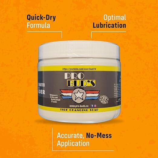 Pro Bud's Tire Mounting Paste - Peerless Lubrication Tire Mounting Lube for Quick Changing and a Secure Fit - Slip-Resistant - 8 oz.