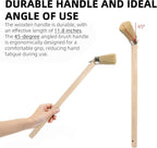 Calvana (2-Pack) Tire Lube Brush for Cleaning Tires and Wheels, Tire Shine Brush, Grease Brush Applicator with 45-Degree Angle and 11.8" Wooden Handle, for Universal Tire Mounting Compounds, 96517