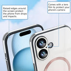 Guppy Compatible with iPhone 16 Plus Case Magnetic, with Full Camera Lens Protector [Compatible with MagSafe] Scratch Resistant Gradient Glass Back Cover Phone Case-Pink