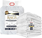 Premium New White Cotton Knit T-Shirt Rags (10 lbs. Bag of Rags) - Lint-Free, Soft & Absorbent Cleaning Cloths for Auto, Paint, Garage, Staining & Polishing
