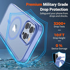 SUPFINE Magnetic for iPhone 13 Pro Max Case (Compatible with MagSafe) (Military Grade Drop Protection) Slim Translucent Matte Shockproof Phone Cover,Blue Purple