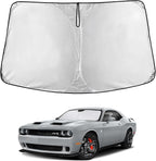 EcoNour Windshield Sunshade Compatible for Dodge Challenger 2015-2023 2024 2025, Sun Visor for Front Windshield & Window Sun Shade Cover, UV Heat Blocker & Protector, Car Accessories