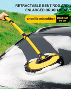 Car Wash Brush Kit, Wash Mop Extendable Extra-Long Handle and Wash Mitt Included, Great Cleaning Power, Scratch-Free Bristles for Car Care