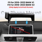 Car Phone Holder Compatible with BMW X1 2016-2022 / BMW X2 2018-2023 Accessories 8.8 inch Touchscreen Fixed Clip,360°Rotation Magnetic Phones Mount for Phones (not fit 6.5 inch)
