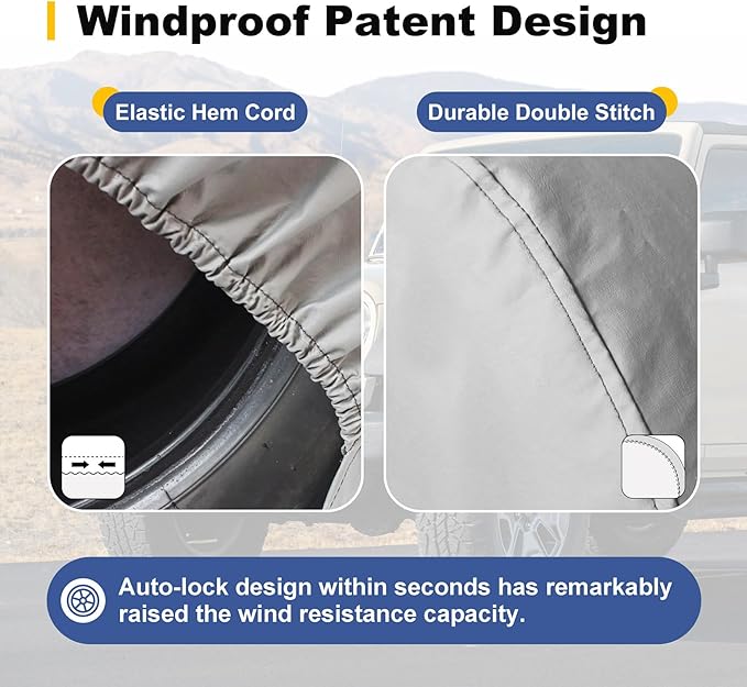 Explore Land Tire Covers 4 Pack - Tough Wheel Protector for Truck, SUV, Trailer, Camper, RV Universal Fits Tire Diameters 39-42 inches, Charcoal