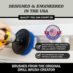 Drill Brush Attachments for Cleaning Carpet, Chairs, Seats, Wheels, Vinyl, Bathroom, Bathtubs, Shower, Tile, Grout, Trucks, Boats - Drill Brush for Car Detailing - Car Detailing Kit Interior Cleaner