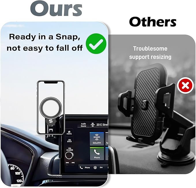 Car Phone Holder for Honda CRV/CR-V Hybrid 2023 2024 2025 2026/HR-V 2023-2026 Accessories Apply to 7/9 Inch Touch Screen Fixed Clip Magnetic Cell Phone Mount Handsfree 360 Degree Rotation