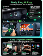 Wireless Carplay & Android Auto Adapter, Metal Design Mini & Stable 2-in-1 Dongle, Convert Vehicle's Wired CarPlay/Android Auto to Wireless, for iOS 10+/Android 11+ & Cars from 2016