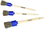 VIKING Car Detailing Brush Set for Car Cleaning Kit, Super-Soft Bristles for Exterior Detail, Includes Small, Medium, and Large Diameter Brush Heads, 3 Pack, Blue