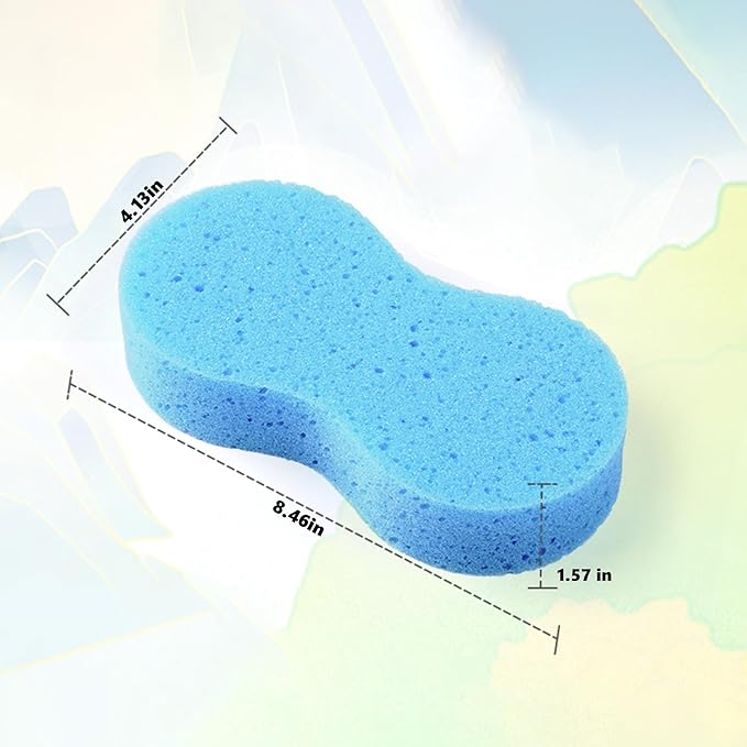 3 Pack Large Car Wash Sponge, Jumbo Bone Shape Sponges for Auto Detailing, Non-Scratch Foam Scrubber for Bathroom Tile, Grout, Boat & Dog Washing, Multi-Use Soft Porous Cleaning Tool