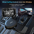 ATOTOZONE AD5 Wireless CarPlay Adapter & Android Auto Wireless Adapter, 2025 Upgrade Plug & Play AI Box CarPlay, Smart Box Compatible with YouTube, Dual Wi-Fi, ChatGPT