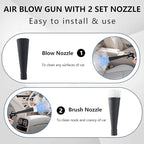Tornado Detailing Car Cleaning Gun with Metal Nozzle | Interior Drying Air Gun | High Pressure Blower Gun | Car Cleaning Kit for Swiftly Removing Dirt and Dust with Air Flow