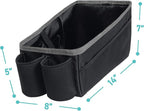 FH Group E-Z Travel Multi-Use Car Organizer with Cup Holders | Back Seat Storage Gray