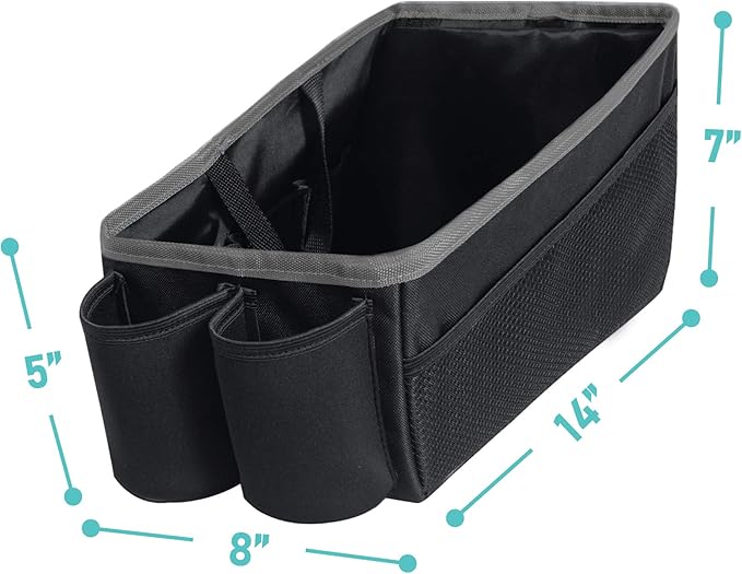 FH Group E-Z Travel Multi-Use Car Organizer with Cup Holders Back Seat Storage Blue