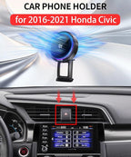 Qi2.2 25W Magnetic Car Mount Charger for 2016-2021 Honda Civic Accessories, for Fast Charging Cell Phone Holder Fixed Clip with Cooling Fan＆54W Fast Adapter