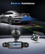 Car Camera Dash Cam Front and Rear Left Right, 4-Channel Video Recording WiFi Dashcam with Phone APP 360 Degree Car Security, HD 2K Car Dashboard Night Vision 24 Hours Parking Monitor G-Sensor