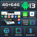 Car Stereo for Mazda 3 for 2010 2011 2012 2013 - with Wireless CarPlay Android Auto 9" Touchscreen 4+64GB GPS BT5.4 Backup Camera - Fit for Bose System