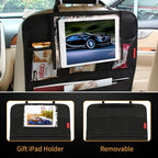 Kaiphy Car Backseat Organizer Premium Quality Car Kick Mats with 10" Tablet Holder - Extra Large Pocket- Sturdy Top 2Pack