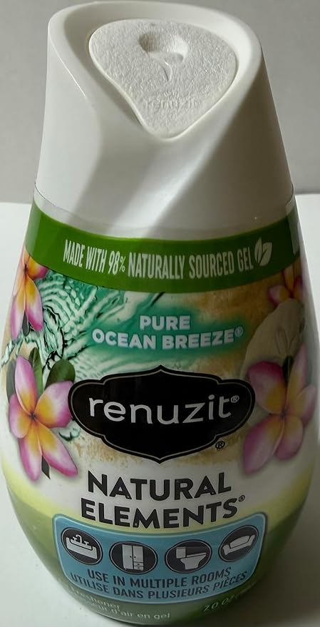 Renuzite Adjustable Gel solid Air Freshener Cone, pure ocean breeze Scent, Nonstop Freshness, 7oz Cone, 6 Count, brand is Renuziteee