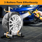 Yeeoy Rolling Wheel Detailing Stand, Heavy Duty Wheel Cleaning Stand, Portable Car Detailing Roller for Wheel Rim Cleaning, Ceramic Coating, polishing Applying Tire Shine & Car Wheel Wash