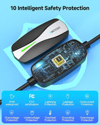 SEGUMA Level 1/2 Tesla Charger, 12A/16A, 25ft Extension Cable, Dual Voltage 240V NEMA 6-20 Plug & 120V NEMA 5-15 Adapter, NACS Connector, Portable Home Electric Car EV Charger for Tesla Models Y/X/3/S