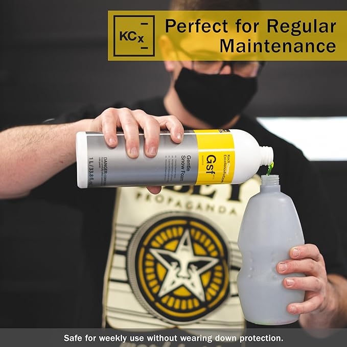 KOCHCHEMIE Gentle Snow Foam - pH Neutral Pre-Cleaning; Works With Foam Cannons & Sprayers; Manual Washing Shampoo; Safe on Existing Wax & Sealed Surfaces; Unique Cherry Fragrance (1 Liter)