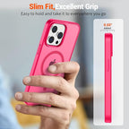 SUPFINE Magnetic for iPhone 13 Pro Max Case (Compatible with MagSafe) (Military Grade Drop Protection) Slim Translucent Matte Shockproof with Anti-Fingerprint Phone Case,Hot Pink