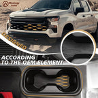 Muslogy Center Console Cup Holder Inserts Compatible with 2022-2025 2026 Chevy Silverado & GMC Sierra Accessories Middle Console Drink Holder TPE Organizer Non-Slip Drink Stopper(Bucket Seat Only)