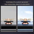Kwak's Car Air Fresheners with Swinging Wings, Solar Car Interior Dashboard Decoration Accessories (Rose Gold, 2 Aromas)