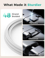 Travel Essentials,3 in 2 USB C Cable for Apple Watch Charger,iPhone Charger,Multi Charging Cable,Cruise Vacation Camping Essentials,Portable for iWatch Series 11-2/Ultra/SE & iPhone 17-12,Car,White
