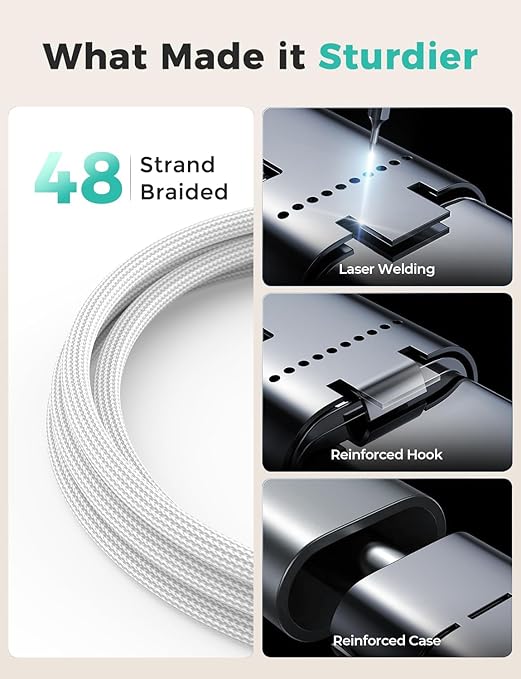 2Pack Travel Essentials,3 in 2 USB C Cable for Apple Watch Charger,iPhone Charger,Multi Charging Cable,Cruise Vacation Camping,Portable for iWatch Series 11-2/Ultra/SE & iPhone 17-12,Car,White