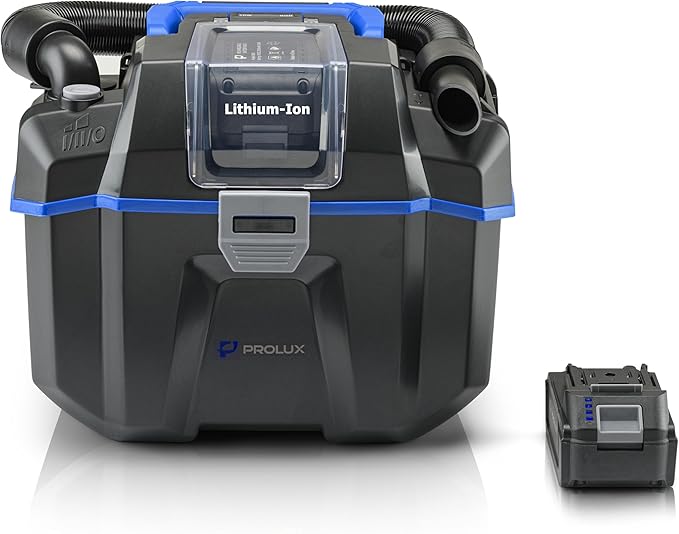 Prolux Cordless Wet/Dry Vacuum, 18V High-Performance Battery, Brushless Motor, Wet/Dry Pickup, & Blower Setting, HEPA Filtration, Compact for RVs, Optimal Wet Suction for Boats & Detailing
