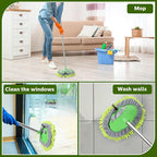 Tallew 5 Pcs Car Wash Mitt Kit, Car Clean Brush Not Included, Microfiber Mitt Clean Detail Cleaning Tools Truck Washing Chenille Scratch Free Replacement Kit for Auto RV Pickup Bus(Green)