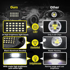 8 Pods Alloy Pure White LED Rock Lights for Truck Offroad ATV UTV RZR SUV Boat, Metal 6500K 24 LEDs White Neon Underglow Light with Switch Extension Harness, Under Trail Rig Fender Lighting