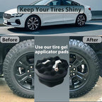 2 Pcs Large Tire Shine Applicator, Reusable Tire Dressing Applicator Wave Contoured, Tire Sponge Pads for Car Detailing Cleaning, 4.33 inch