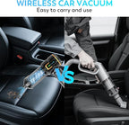 Car Vacuum Cleaner Cordless, 22000PA High Power Portable Handheld Vacuum & Compressed Air Duster, Mini Vacuum with LED Display, 3 Modes Brushless Motor for Car, Home, Office, Camping