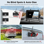Dual Wireless Magnetic Backup Camera for Trailer - 7” 1080P HD 4CH Monitor with Solar 15000mAh Rechargeable Night Vision Rear Camera, DVR Loop Recording Waterproof No Delay for Truck,RV,Camper